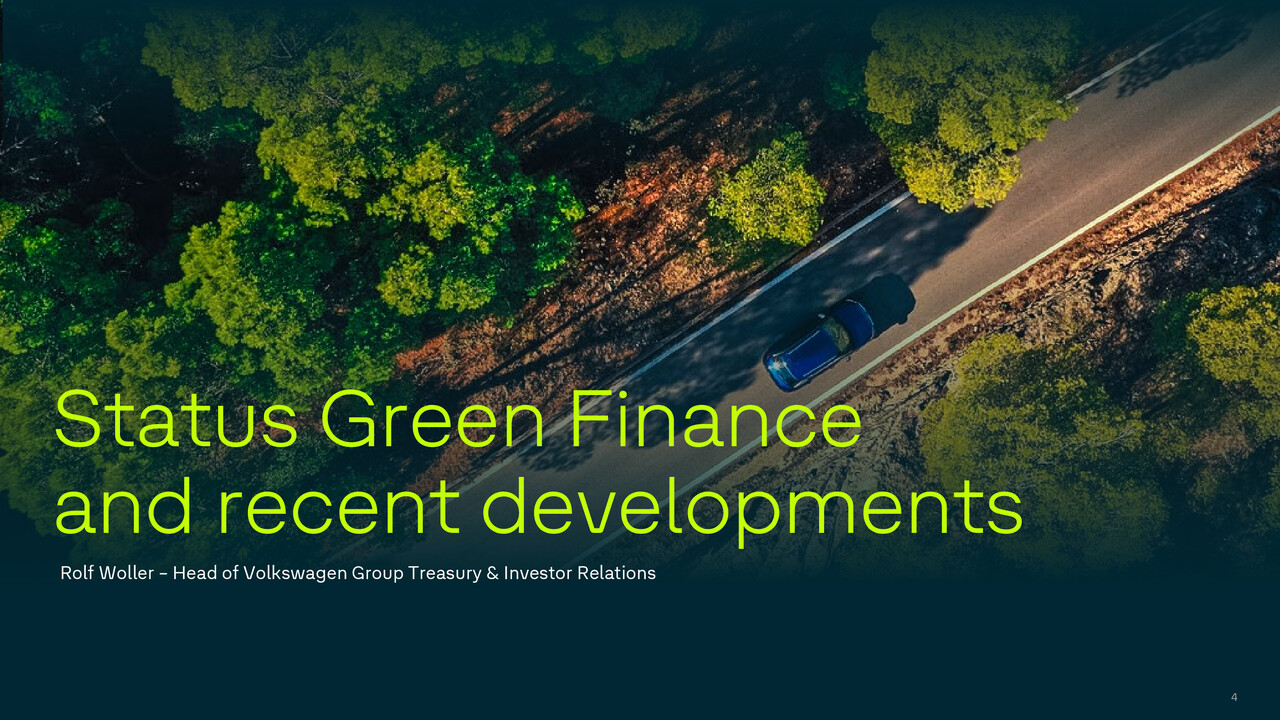 Status Green Finance and recent developments – Rolf Woller (Head of Group Treasury & Investor Relations)