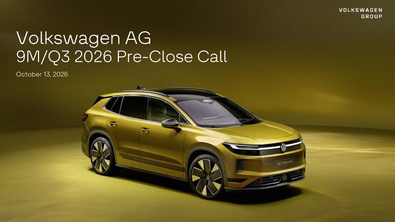 Volkswagen Group 9M 2026 Pre-Close Call
