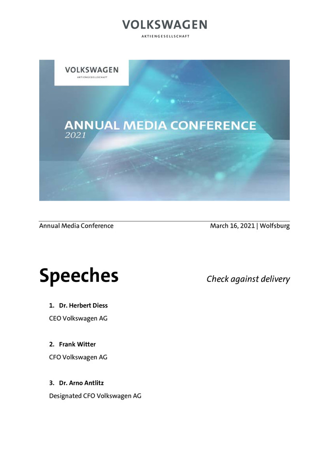 Speeches Annual Media Conference 2021