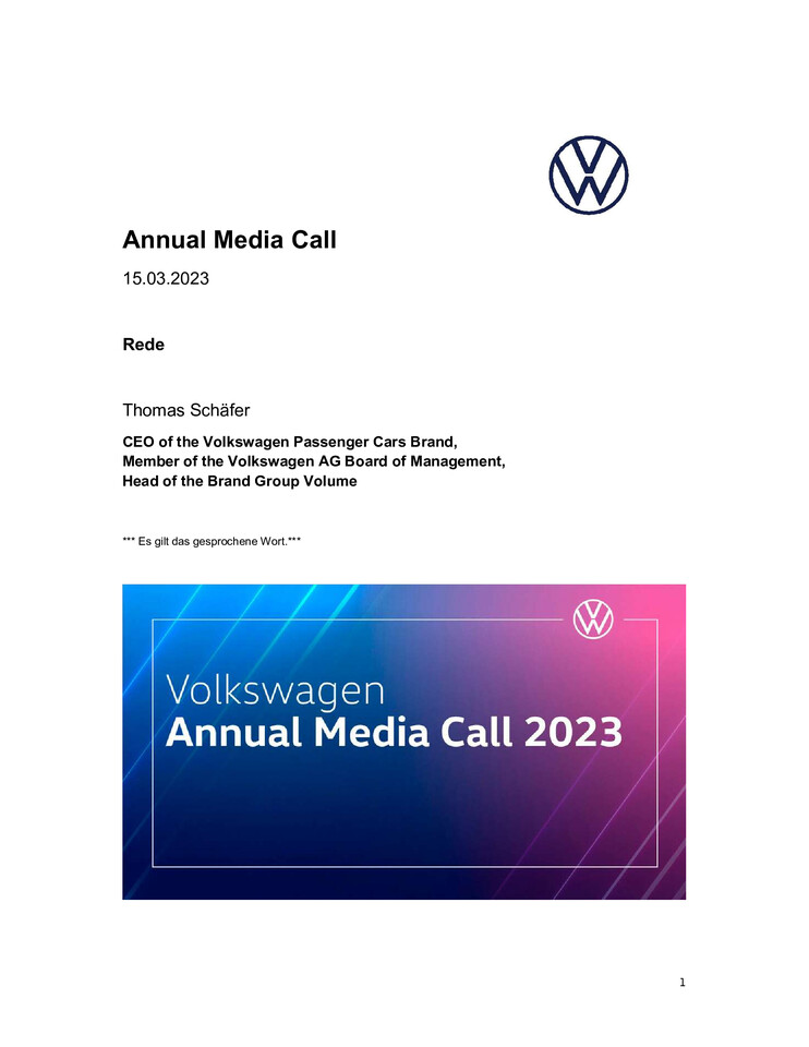 Rede CEO Thomas Schäfer, Annual Media Call 2023