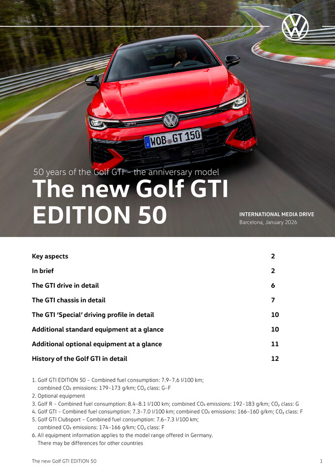 Golf GTI EDITION 50 - Presskit