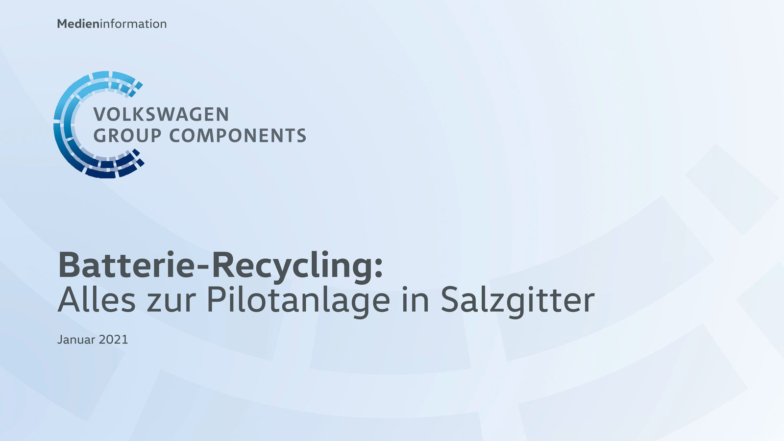 Pilotanlage für Batterie-Recycling