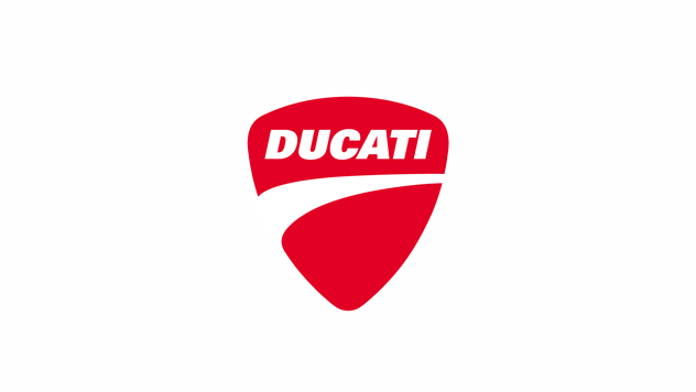 Ducati-Logo auf weißem Hintergrund