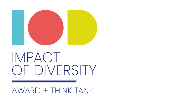 blau, rot, gelbes "Impact of Diversity"-Logo mit Schriftzug