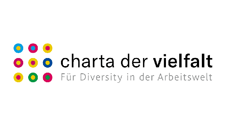 Logo der "Charta der Vielfalt" mit bunten Kreisen