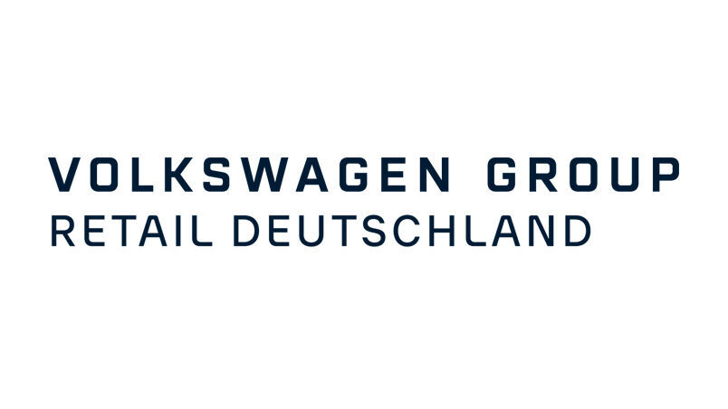 The picture shows the VW Group Retail Germany logo on a white background.