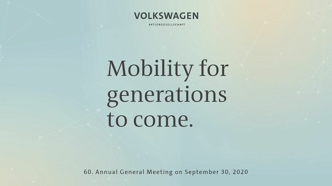 60th ordinary Annual General Meeting of Volkswagen Aktiengesellschaft, 2020-09-30