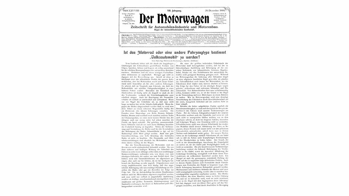 Chronicle 1904: “Der Motorwagen”