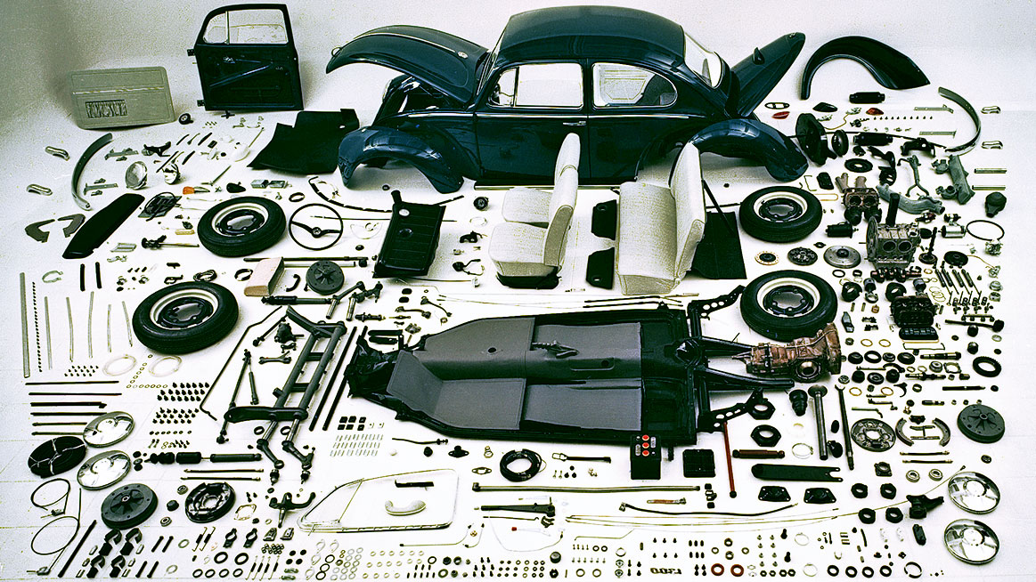 Chronicle 1965 All the parts of a Beetle Volkswagen Group