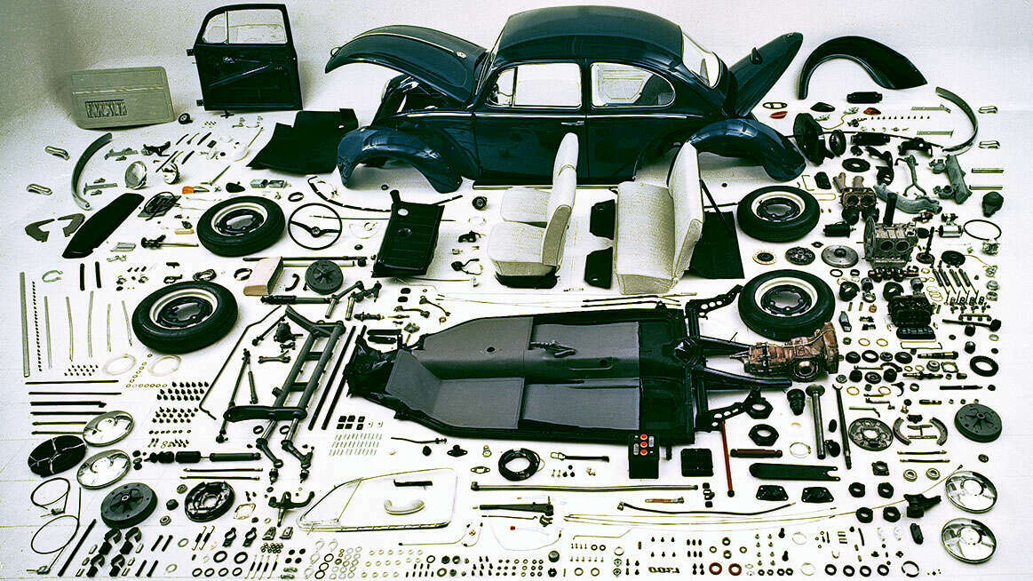 Chronicle 1965 All the parts of a Beetle Volkswagen Group