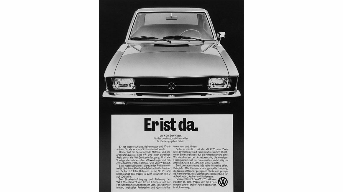 Chronik 1970: „Er ist da. VW K 70.“