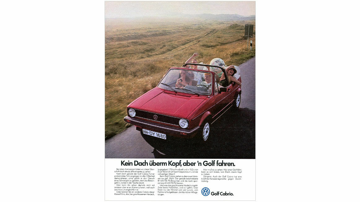 Chronicle 1981: Golf Cabriolet ad
