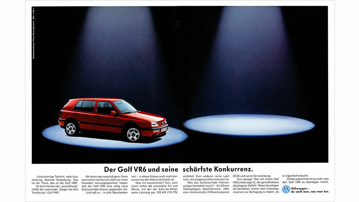 Chronik 1993: „Der Golf VR 6 und seine schärfste Konkurrenz.“