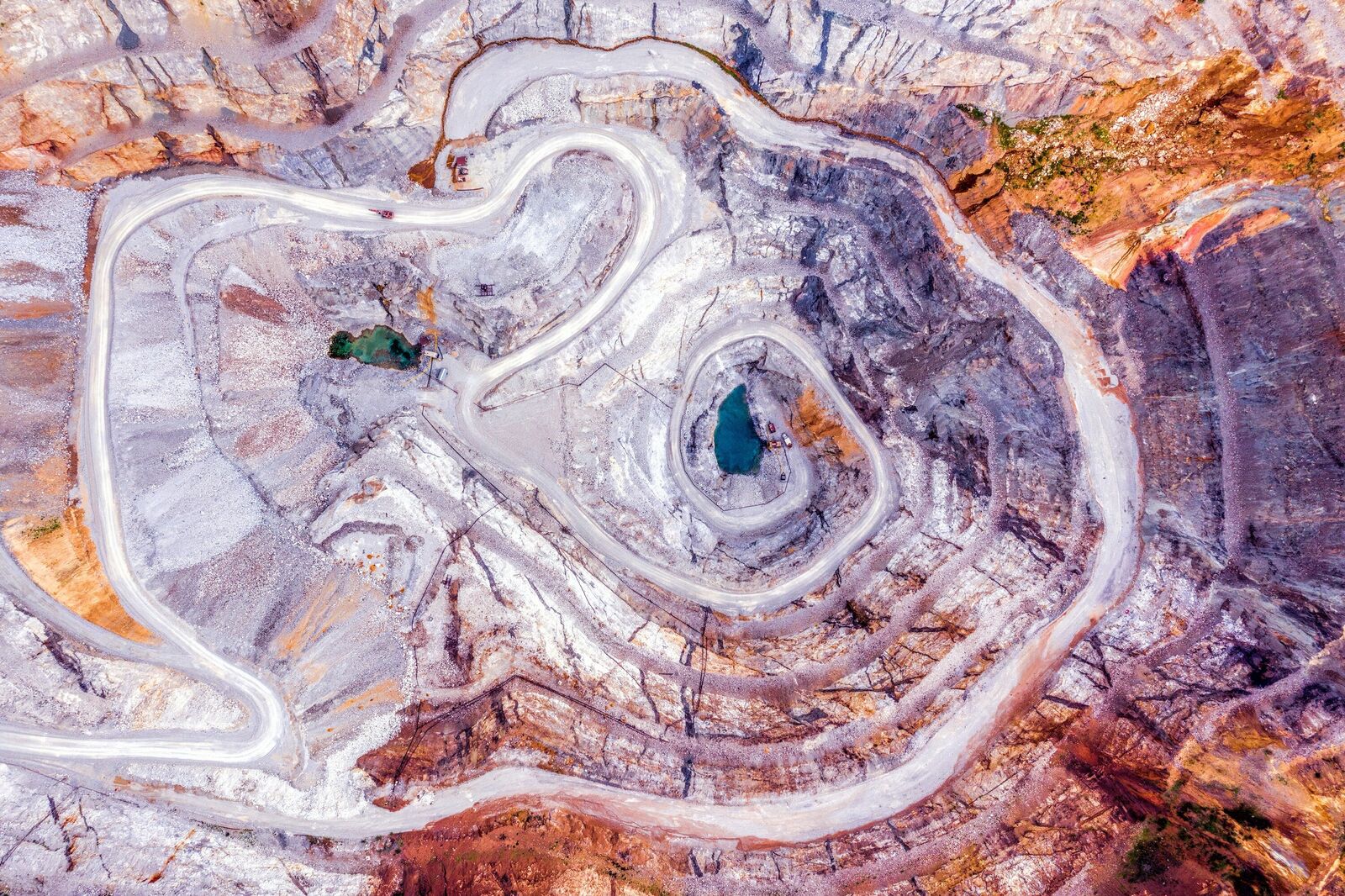 Aerial view of an open pit