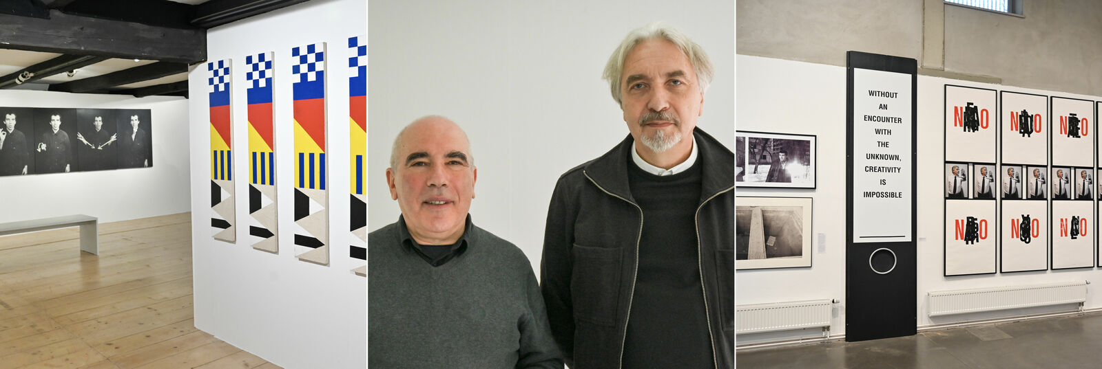 Blick auf Werke von Yuri Albert (links ) und Vadim Zakharov (rechts) in der Ausstellung