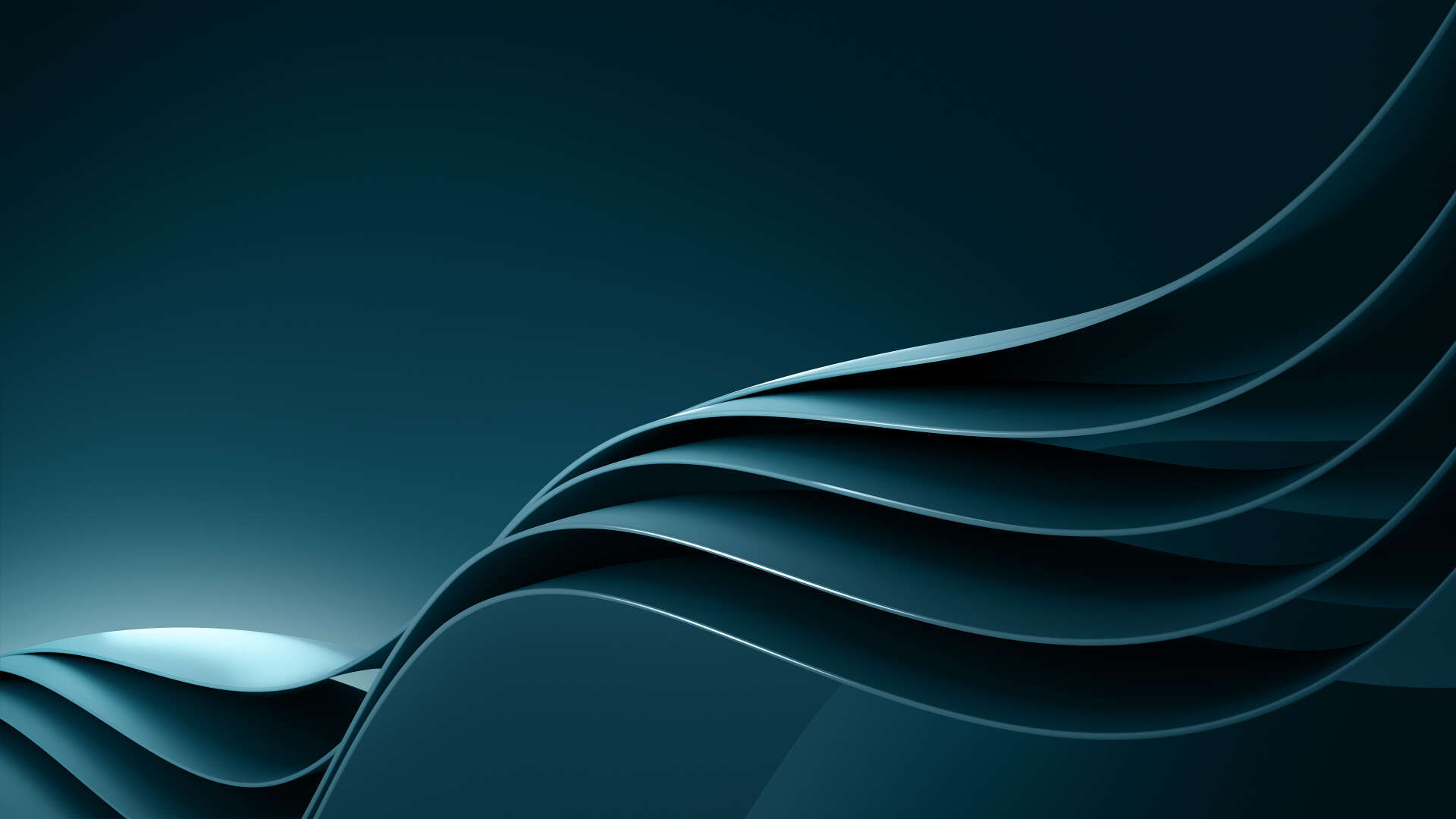Abstract wave shape in dark blue tones.