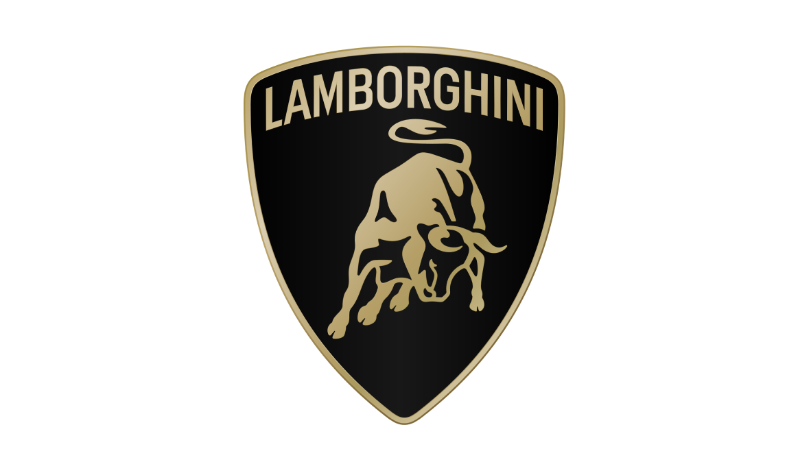 Das Lamborghini Logo in Dreiecksform mit Stier-Motiv