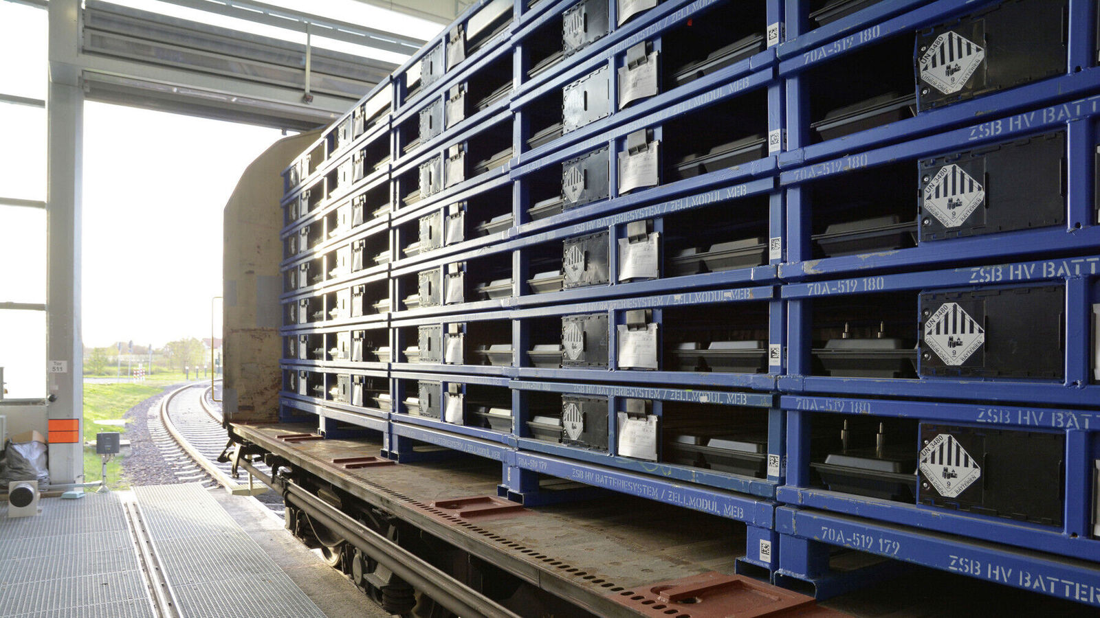 Green battery logistics for ID. models by rail transport