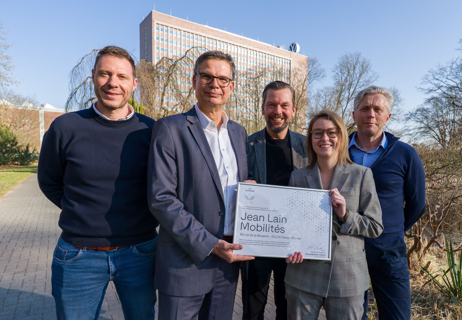 Group Jean Lain Mobilités with Platinum certificate