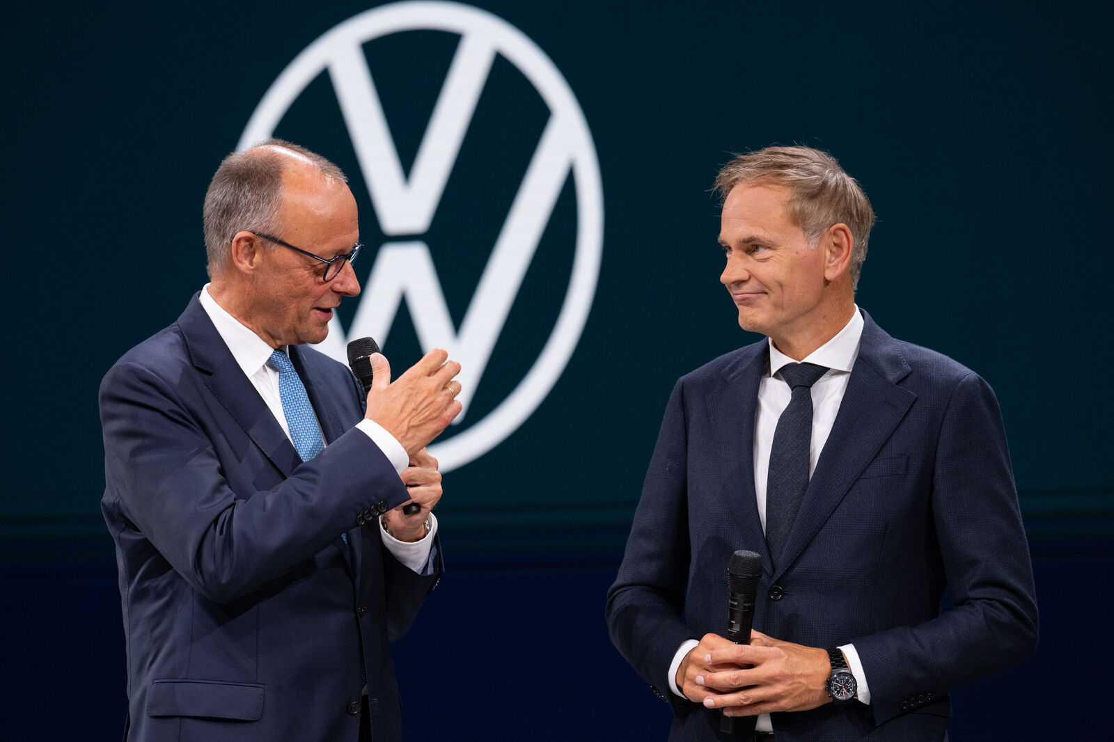 Chancellor Friedrich Merz with Group CEO Oliver Blume at the IAA Mobility