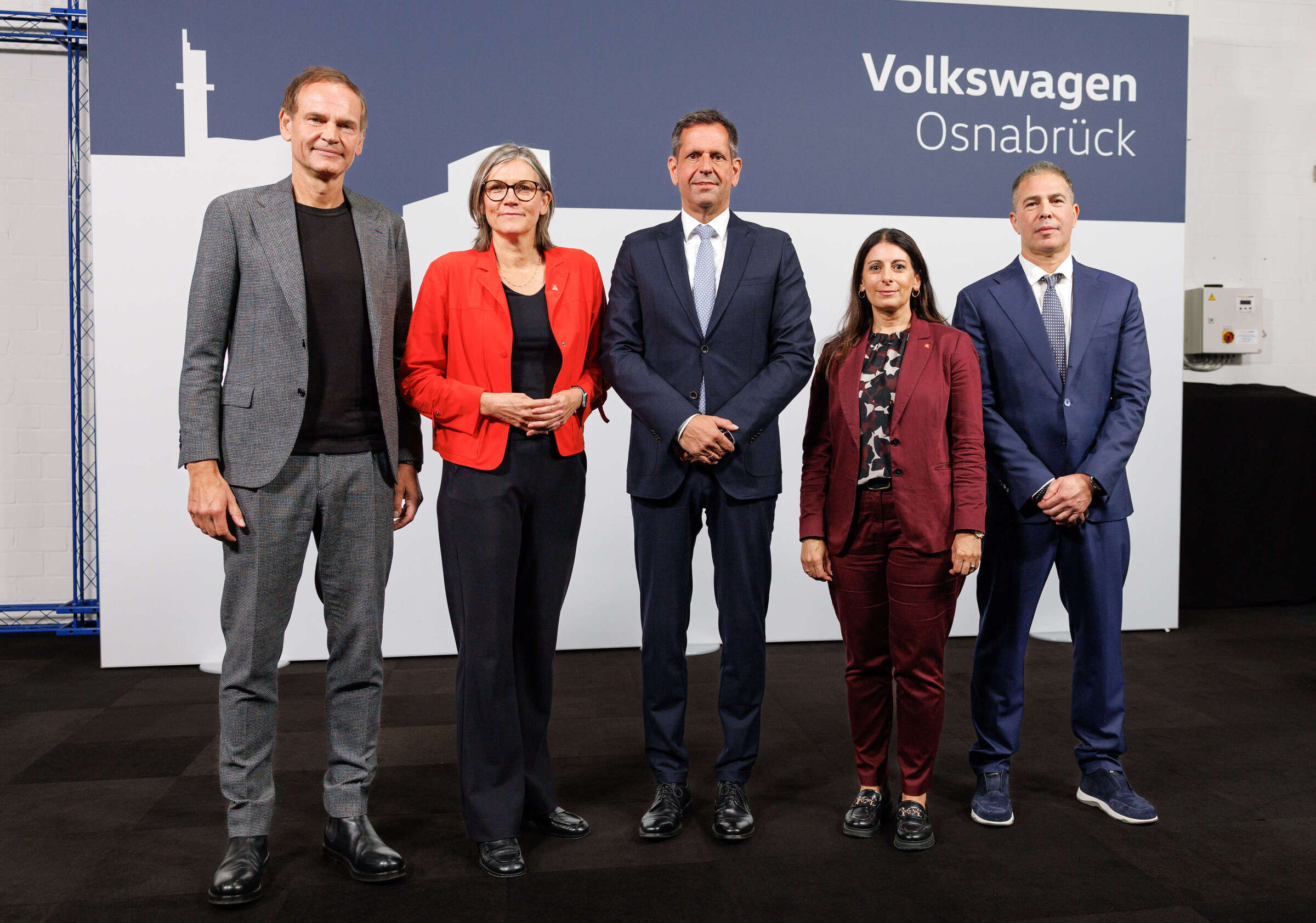 Oliver Blume, Christiane Benner, Olaf Lies, Daniela Cavallo, Tomer Jacob in Osnabrück