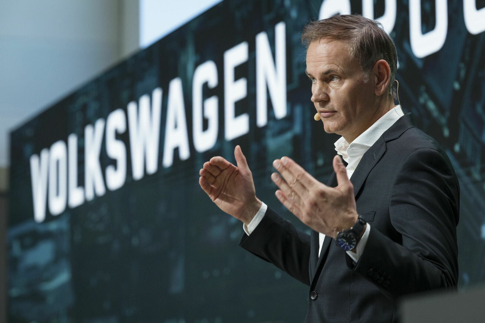 Oliver Blume, CEO Volkswagen Group, während der Jahrespressekonferenz