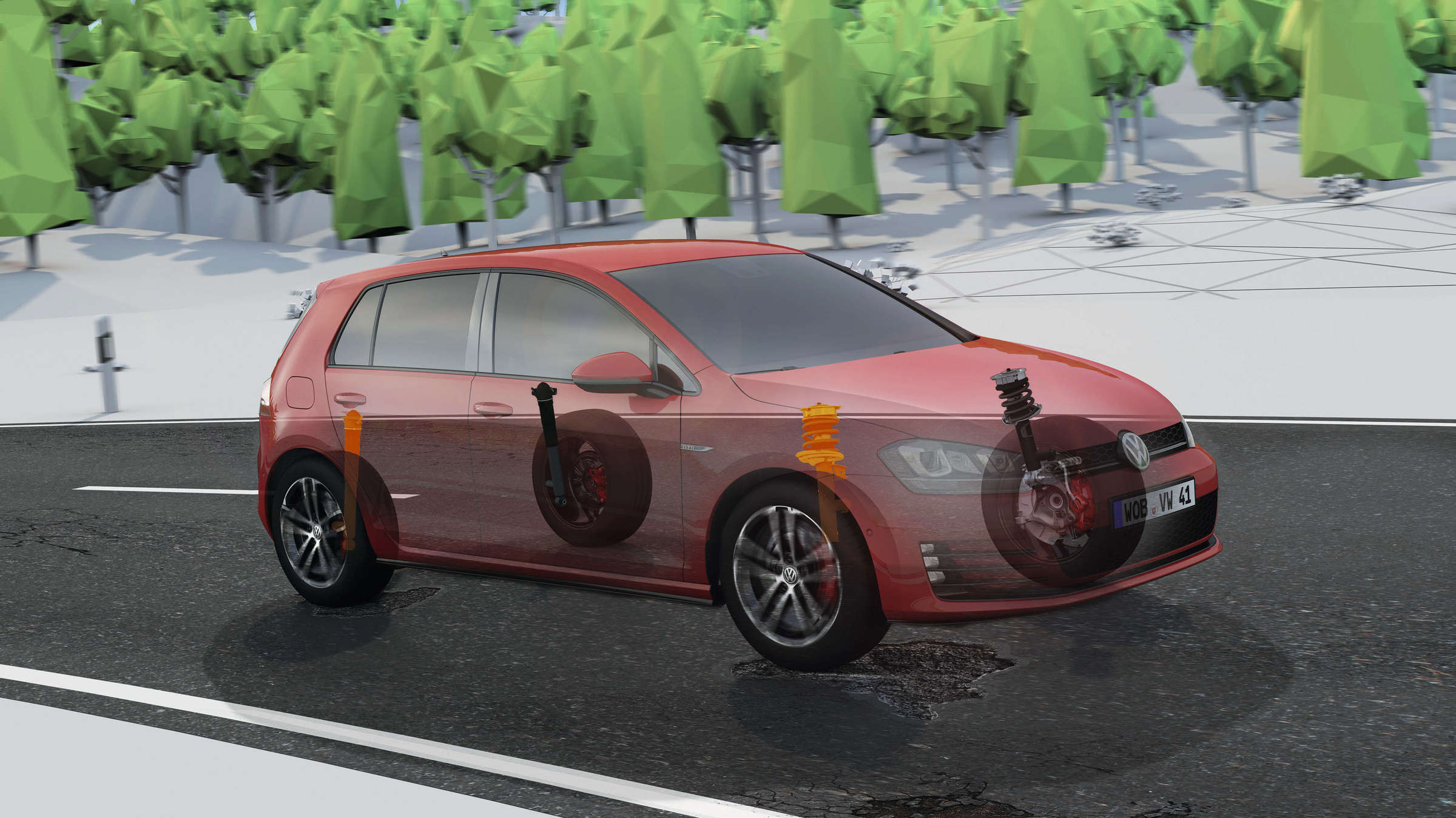 Adaptive chassis control DCC incl. driving profile selection