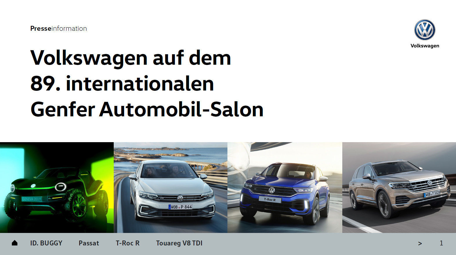 Volkswagen auf dem 89. Internationalen Genfer Automobil-Salon