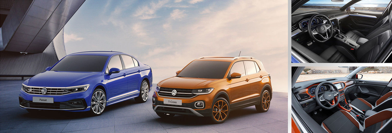 Volkswagen Passat und T-Cross