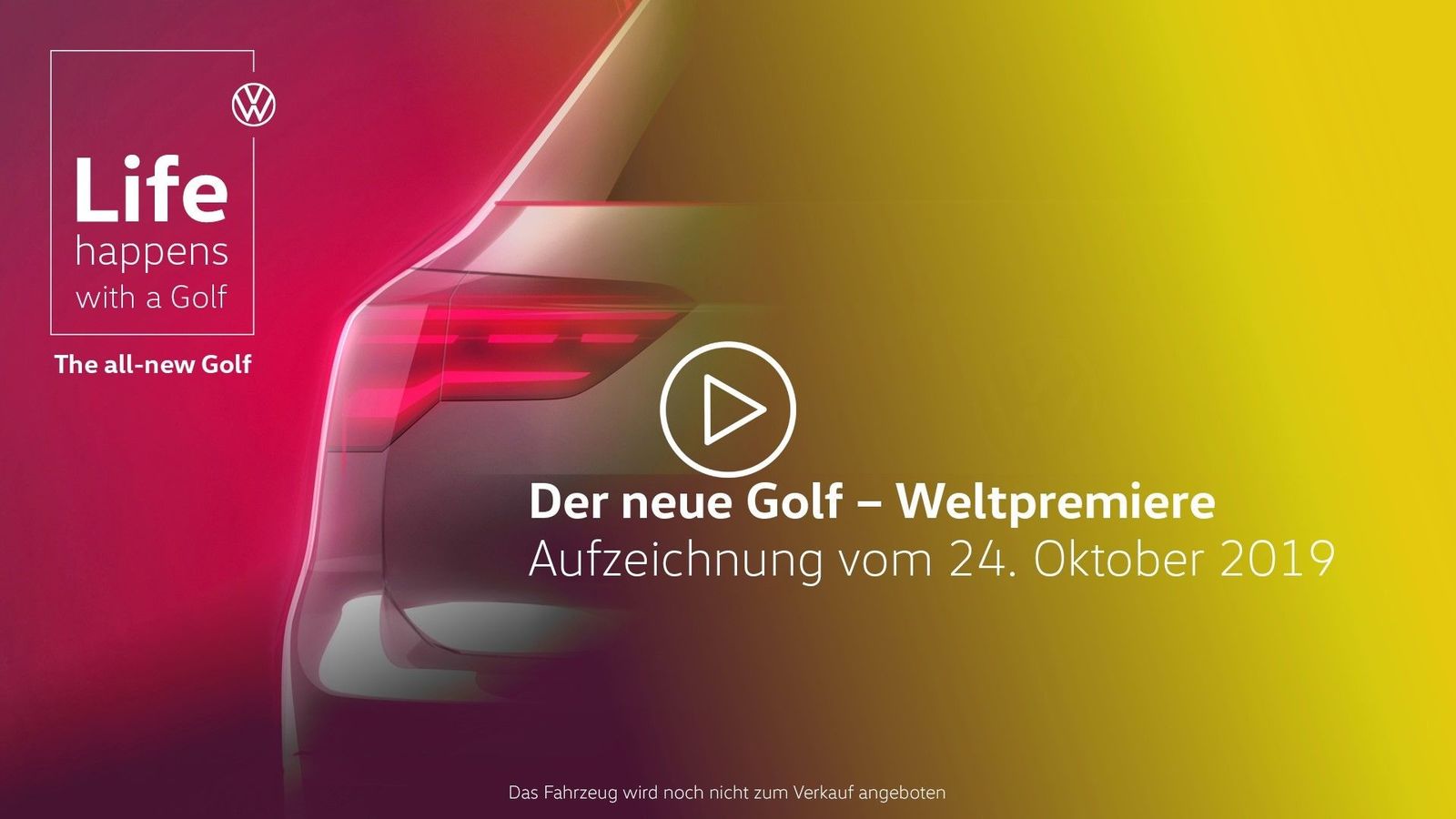 Weltpremiere des neuen Golf - Aufzeichnung vom 24. Oktober