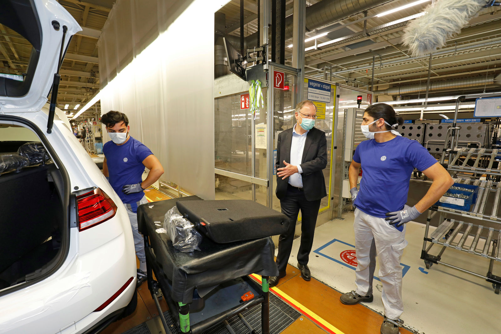 Production at Volkswagen in Wolfsburg begins again