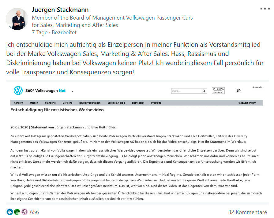 Jürgen Stackmann auf LinkedIn