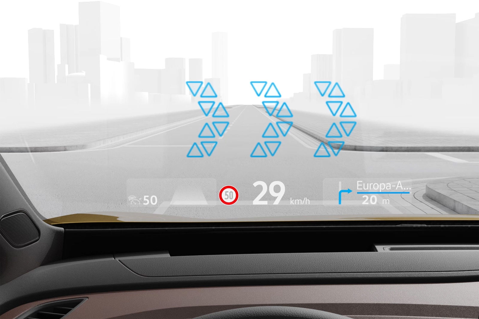 From the luxury class to the compact segment the augmented reality headup display Volkswagen