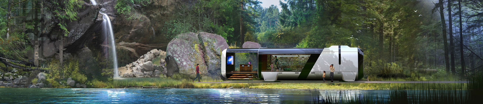 GenUrban (concept): A fully autonomous private cabin for four to five people to move around in urban surroundings